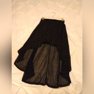 Asymmetrical sheer long back skirt